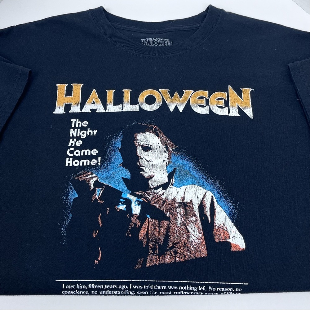 John Carpenter Men's Graphic Print Halloween Michael Myers Movie Tee Size 2XL